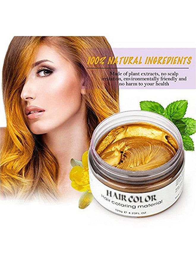 Gold Temporary Hair Color Wax Dye Kids Hair Spray Disposable Natural Hair Strong Style Gel Cream Hair Dye Instant Hairstyle Mud Cream For Party Cosplay Masquerade Etc.(Gold)