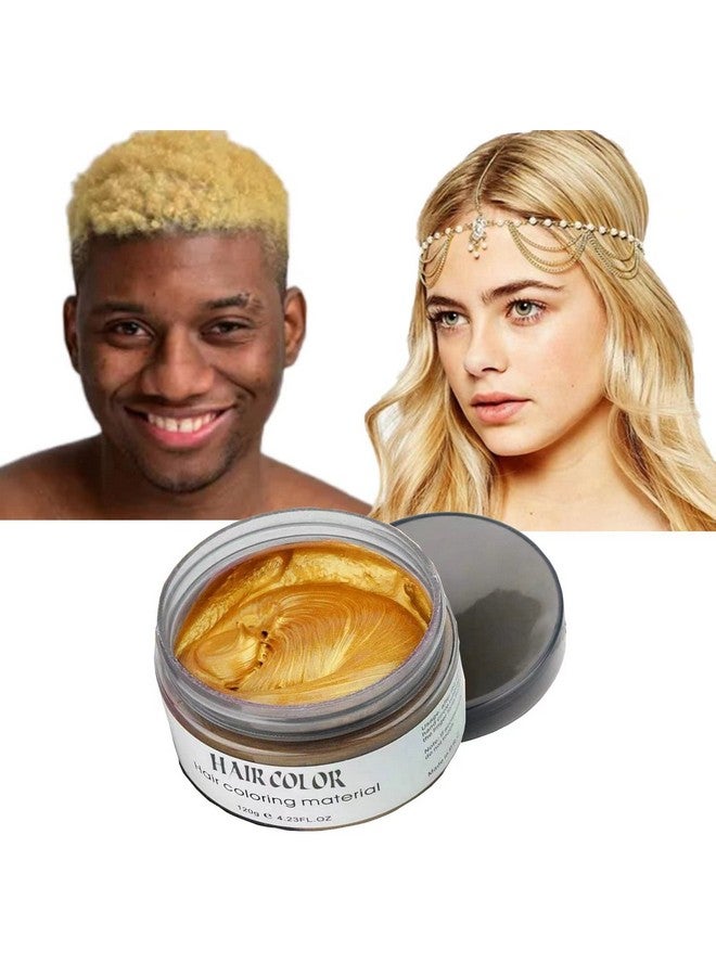 Gold Temporary Hair Color Wax Dye Kids Hair Spray Disposable Natural Hair Strong Style Gel Cream Hair Dye Instant Hairstyle Mud Cream For Party Cosplay Masquerade Etc.(Gold)