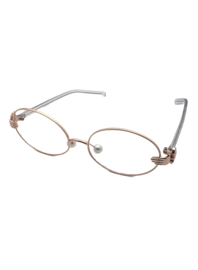 women Oval Metal Medical Glasses
