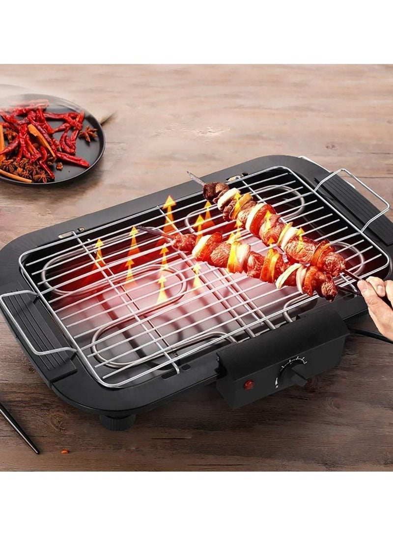 Portable Electric  Barbecue 2000W High Power Grill Indoor BBQ Grilling Table with 5 Adjustable Temperature fit Home Dinner Camping Travel Hiking
