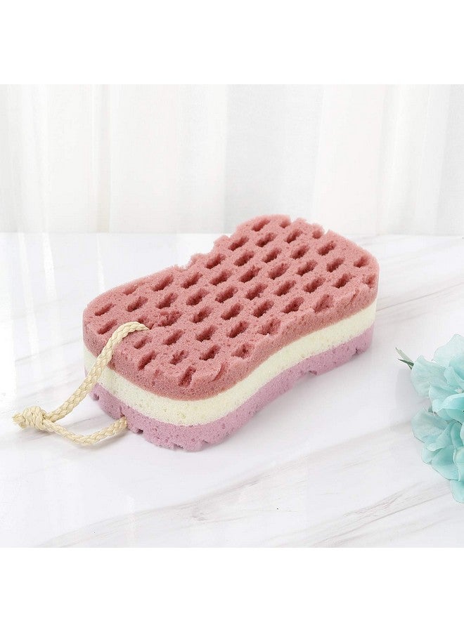 Ecuco 3 Pcs Bath Sponge For Women Men Kids Sponge Loofah Body Scrubber Shower Sponge For Body Wash Bathroom 3 Colors & Large Size Bathing Sponge Bathing Accessories(Large Size)