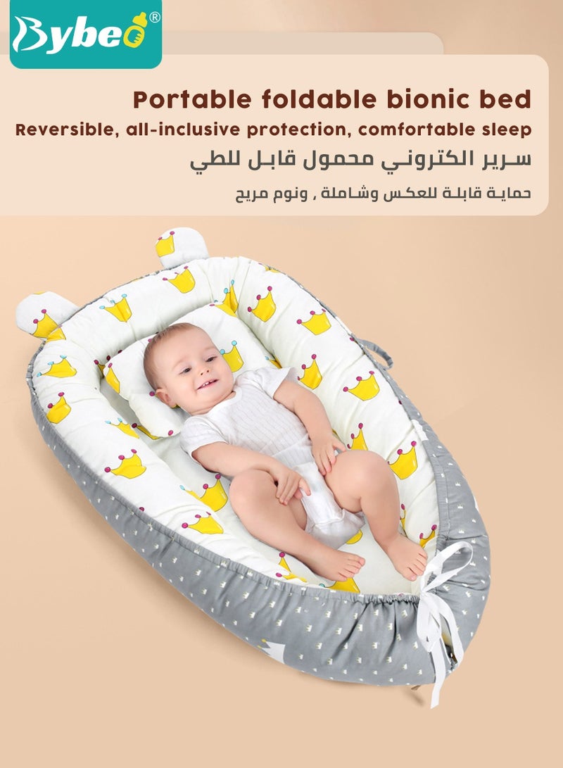 Portable Baby Nest Bed with Pillow Cushion Born Travel Bed for Outdoor Bed Babies Lounge Crib Drop Bassinet Nest Infant 0-24 Months