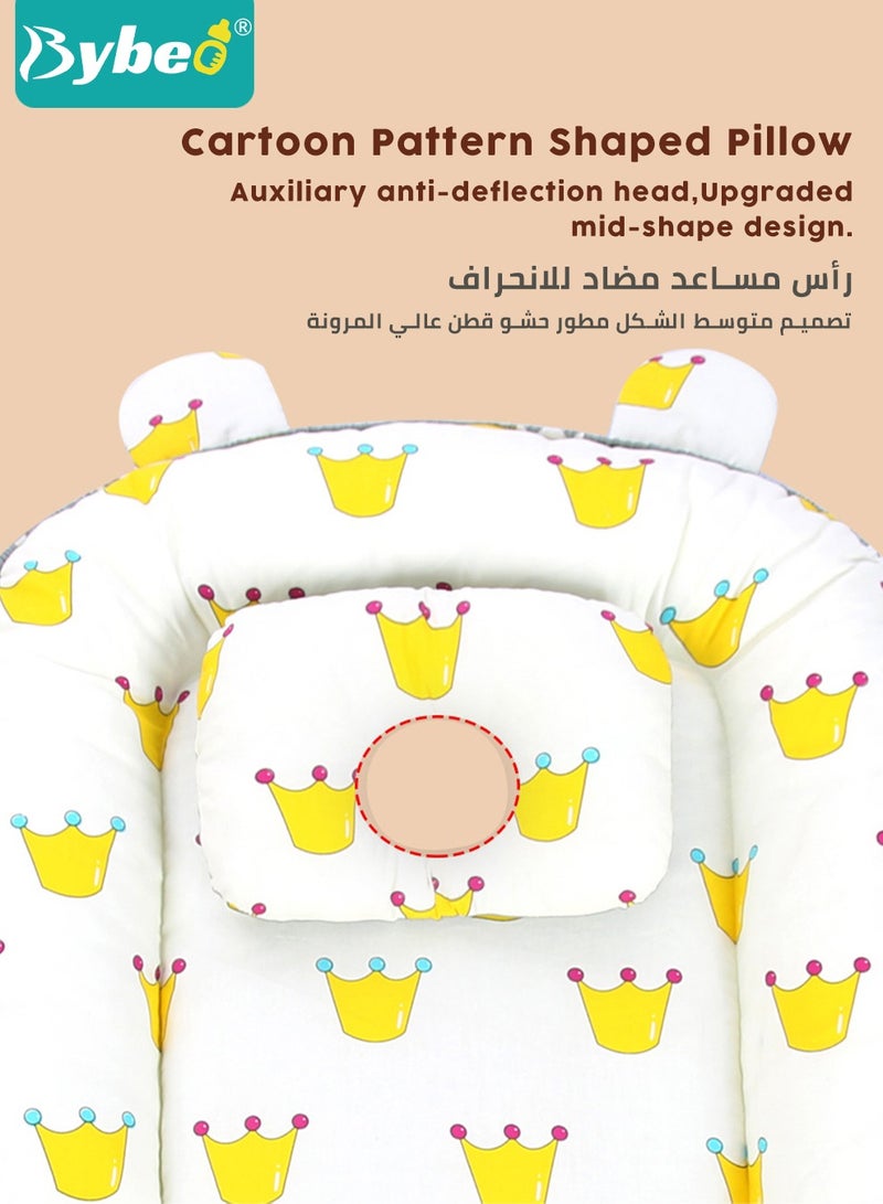 Portable Baby Nest Bed with Pillow Cushion Born Travel Bed for Outdoor Bed Babies Lounge Crib Drop Bassinet Nest Infant 0-24 Months