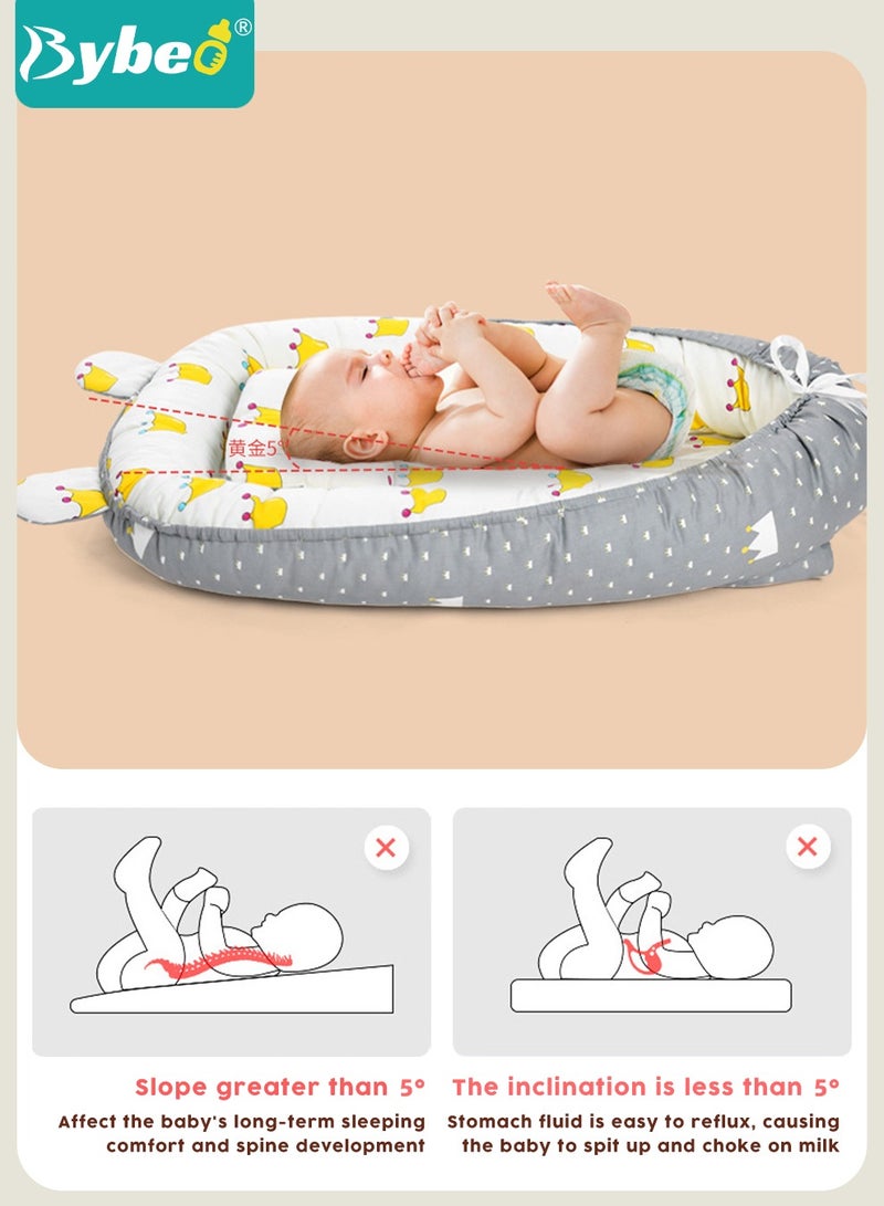 Portable Baby Nest Bed with Pillow Cushion Born Travel Bed for Outdoor Bed Babies Lounge Crib Drop Bassinet Nest Infant 0-24 Months