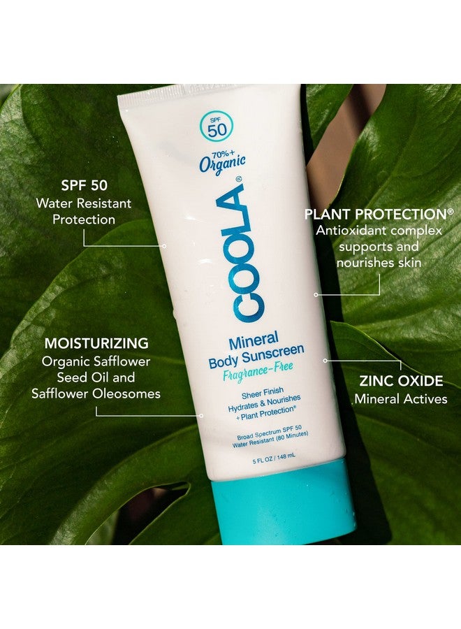 Oola Organic Mineral Sunscreen Spf 50 Sunblock Body Lotion Dermatologist Tested Skin Care For Daily Protection Vegan And Gluten Free Fragrance Free 5 Fl Oz