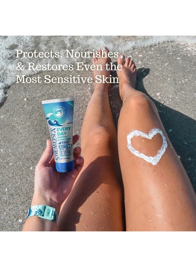 Spf 45 Every Day Active Mineral Sunscreen ; 2.5 Fl Oz Biodegradable & Reef Safe Sunscreen For Face & Body ; Nongreasy Lightweight & Sheer Mineral Protection Against Uva & Uvb By Stream2Sea