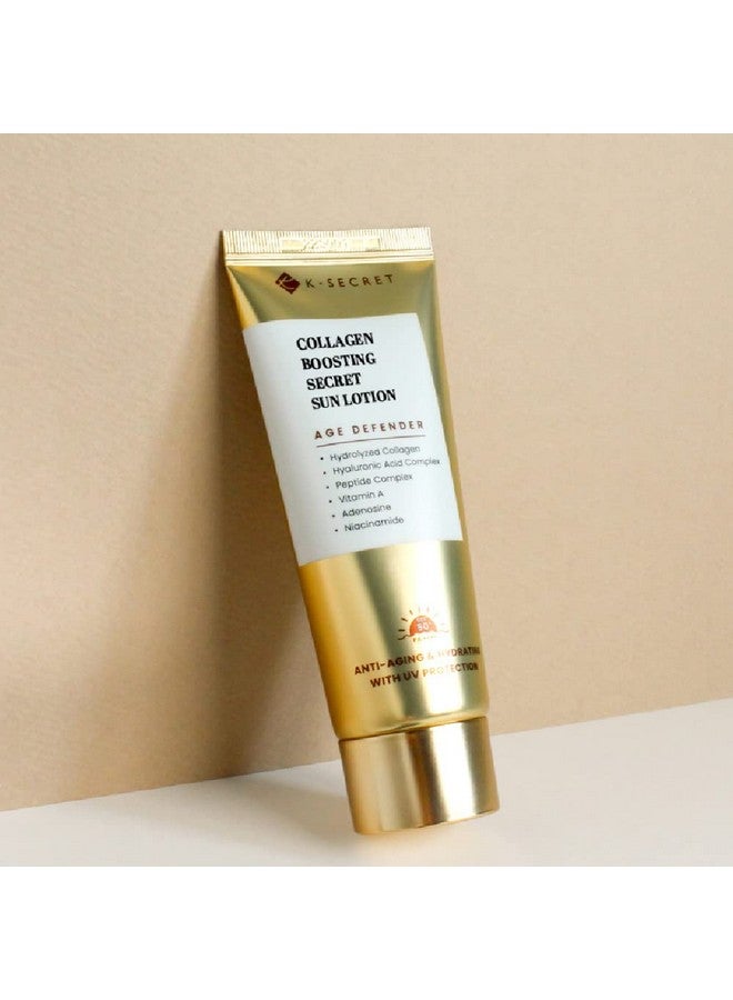 Ksecret Collagen Boosting Secret Sun Lotion 60Ml/2.03Fl.Oz. ; Korean Skincare ; Fragrance Free Face Sunscreen For Wrinkle Care Spf 50+ Pa++++ Face Suncream Uv Protector