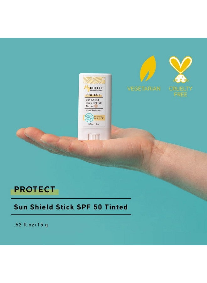 Mychelle Sun Shield Stick Spf 50 Tinted Mineral Reef Safe Sunscreen For Face