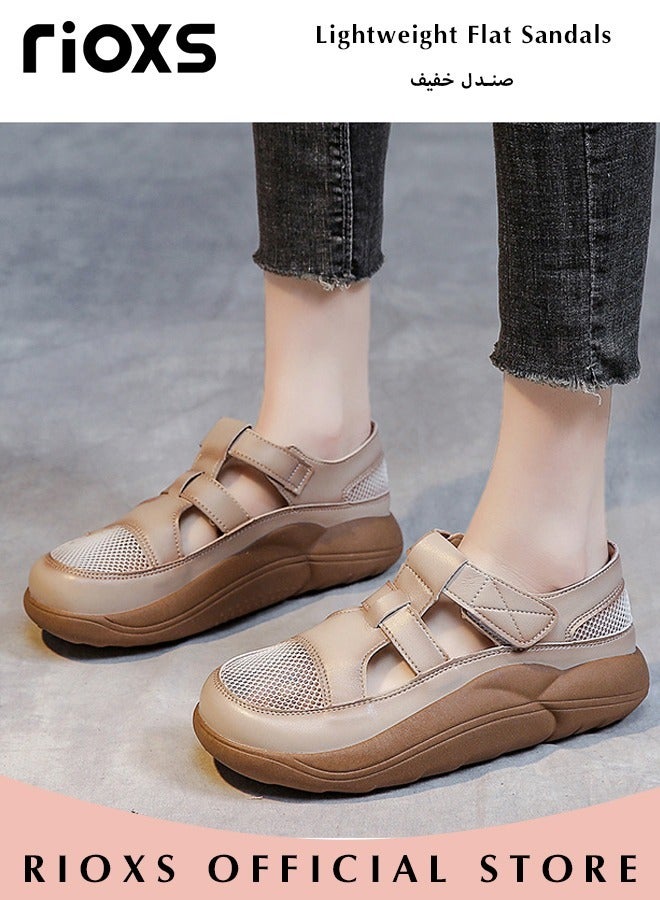 Women's Walking Shoes Fashion Casual Sneakers Closed Toes Thick Sole Shoes Lightweight Flat Sandals