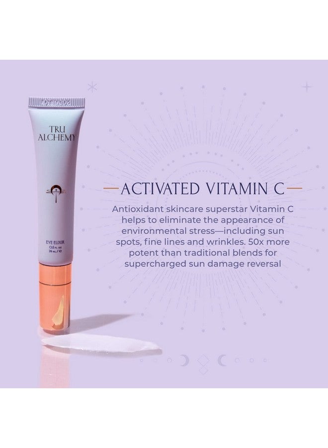 Ru Alchemy Eye Elixir Cooling Eye Treatment Cream Dark Circle Eye Cream For Puffiness And Bags Under Eyes Eye Cream For Wrinkles Caffeine Hyaluronic Acid Vitamin C 0.5 Fl Oz/14 Ml