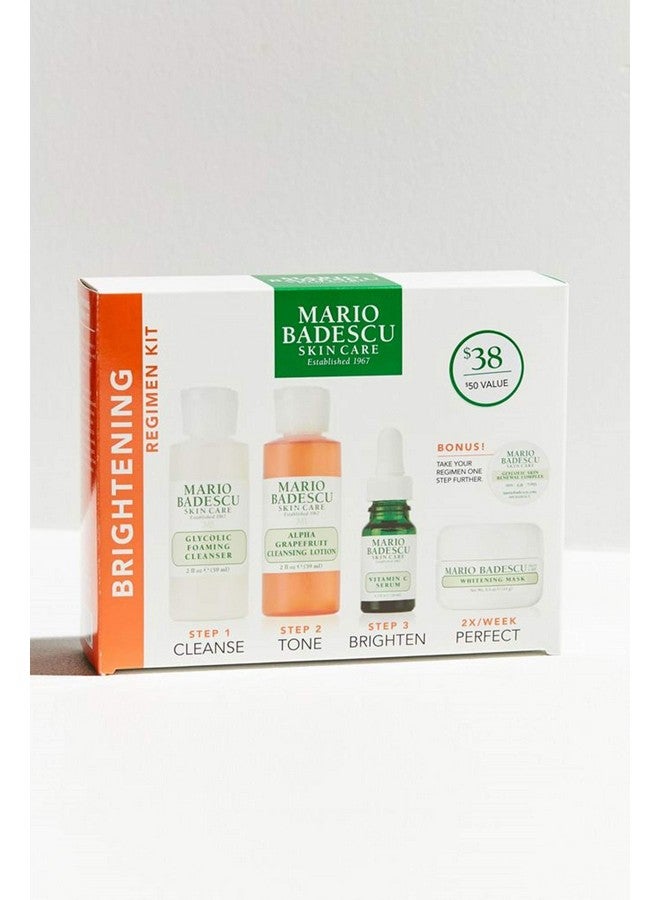 Ario Badescu The Brightening Kit 5 Piece Kit With Glycolic Foaming Cleanser Alpha Grapefruit Cleansing Lotion Vitamin C Serum Whitening Mask & Glycolic Skin Renewal Complex
