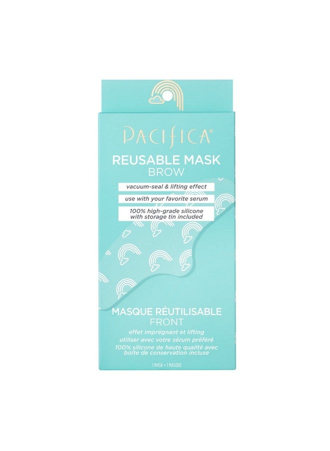 Acifica Beauty Reusable Brow Mask 100% Silicone Vacuum Seal & Lifting Effect Minimize Fine Lines + Wrinkles Pair With Serum Storage Tin Included Vegan & Cruelty Free