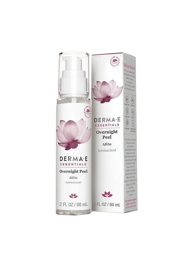 Derma E Overnight Peel Alpha Hydroxy Acid Face Mask For Acne Scars Uneven Skin & Hyperpigmentation Peel With Ahas Calms Hydrates & Retexturizes 2 Fl Oz