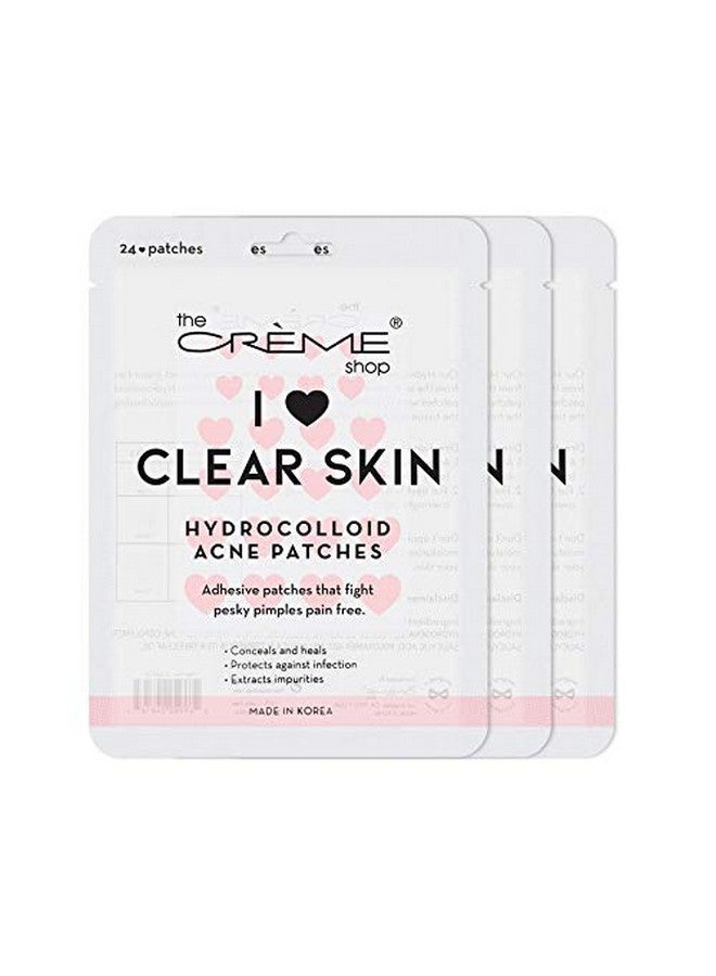 He Crème Shop Heart Shape Clear Skin Hydrocolloid Dark Spot Acne Patches Infused With Salicylic Acid + Witch Hazel ; Adhesive Patches That Fight Pesky Pimples. (72 Patches / 3 Sizes)