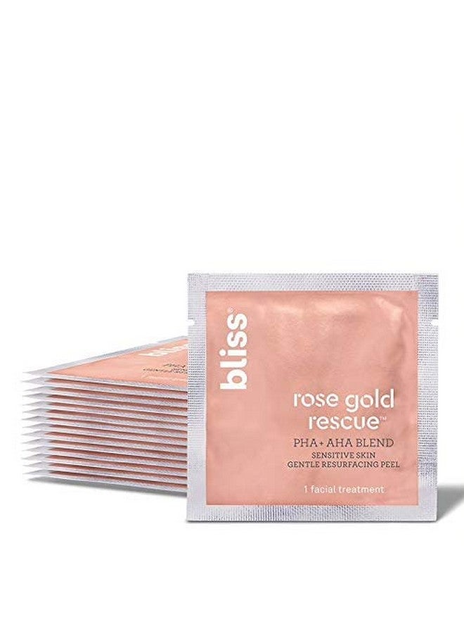 Rose Gold Rescue Resurfacing Peel Pads For Sensitive Skin ; Gently Exfoliates Overnight ; Clean ; Crueltyfree ; Paraben Free ; Vegan ; 15 Ct