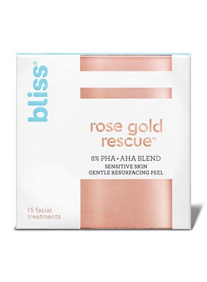 Rose Gold Rescue Resurfacing Peel Pads For Sensitive Skin ; Gently Exfoliates Overnight ; Clean ; Crueltyfree ; Paraben Free ; Vegan ; 15 Ct
