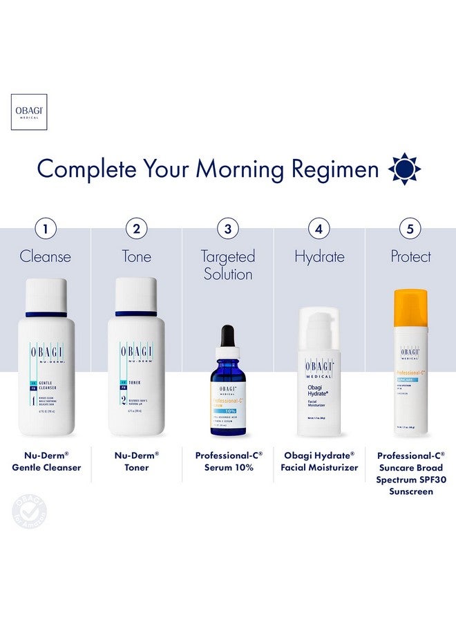 Obagi Vitamin C Serum 10% Professional C Serum Skin Care Contains Concentrated L Ascorbic Acid Helps Minimize The Appearance Of Wrinkles Brightens Skin And Retains Moisture 1.0 Fl Oz.