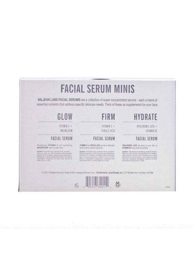 Aljean Labs Facial Serum Combo Pack Of Hydrate Glow And Firm ; Supercharged Targeted Skincare Ingredients ; Paraben Free Cruelty Free Made In Usa (1Oz Bottles)
