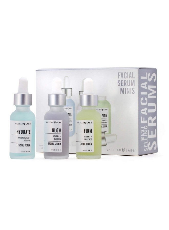 Aljean Labs Facial Serum Combo Pack Of Hydrate Glow And Firm ; Supercharged Targeted Skincare Ingredients ; Paraben Free Cruelty Free Made In Usa (1Oz Bottles)