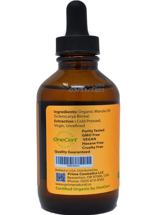 Organic Marula Oil 4Oz/120Ml Usda Certified Cold Pressed Unrefined Virgin 100% Pure Natural Vegan Best For Face Body Hair Nails Skin Care