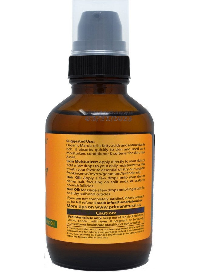 Organic Marula Oil 4Oz/120Ml Usda Certified Cold Pressed Unrefined Virgin 100% Pure Natural Vegan Best For Face Body Hair Nails Skin Care
