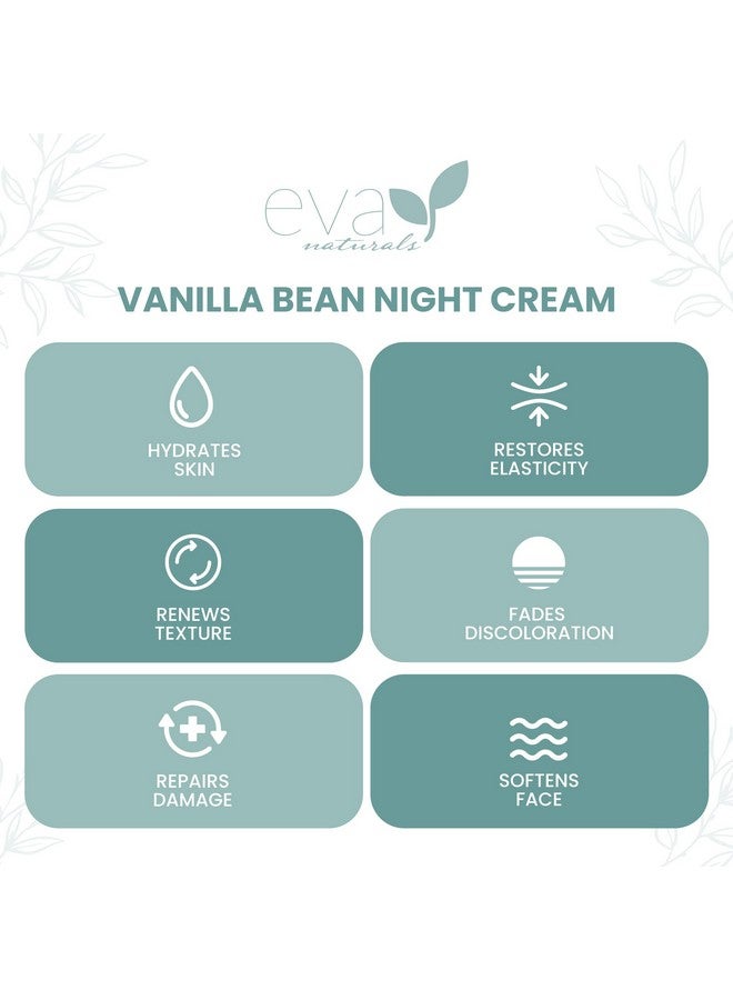 Va Naturals Vanilla Bean Night Repair Cream Green Tea & Vitamin E Face Night Cream For Smoother Softer Skin While Reducing Wrinkles And Fine Lines Anti Aging Moisturizer For All Skin Types 2 Oz