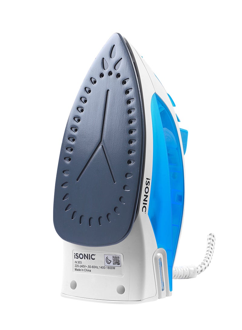 Vertical Steam Iron With Ceramic Soleplate And Spray Function 220.0 ml 1200.0 W IN303 Blue/White