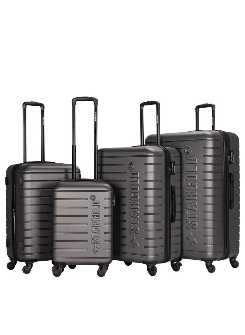 4 Pack Of Hardside Spinner Number Locked Luggage Trolley