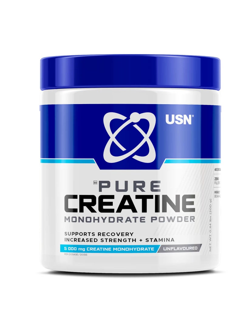 Pure Creatine Monohydrate 200g Unflavored To Support Muscle Performance, Growth And Power