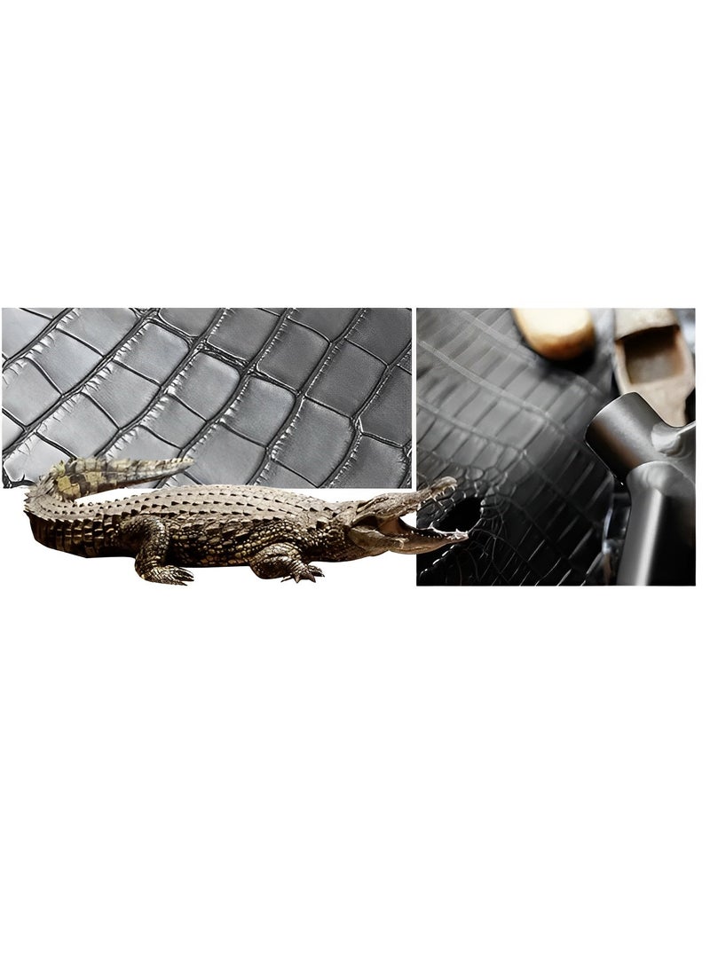 Men's Classic Sandals with Leather Crocodile Pattern & Cushioned Thick Sole Non Slip Hiking Sandals for Beach & Swimming Pool & Water Sports & Walking