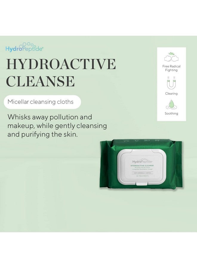 Ydropeptide Hydroactive Cleanse Micellar Facial Cloths Gently Cleanses Skin Hydrating And Nourishing 30 Count (Pack Of 1)