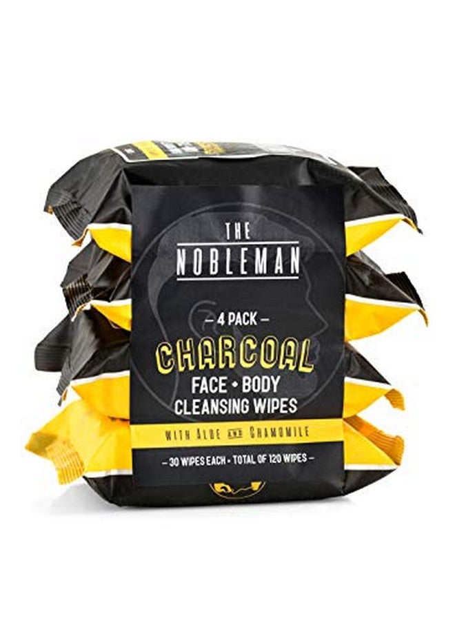 Men'S Charcoal Face + Body Cleansing Wipes 4 Pack (120Ct)