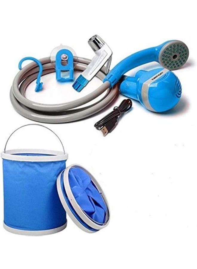 Rechargeable Battery Powered Portable Sprayer Shower Blue