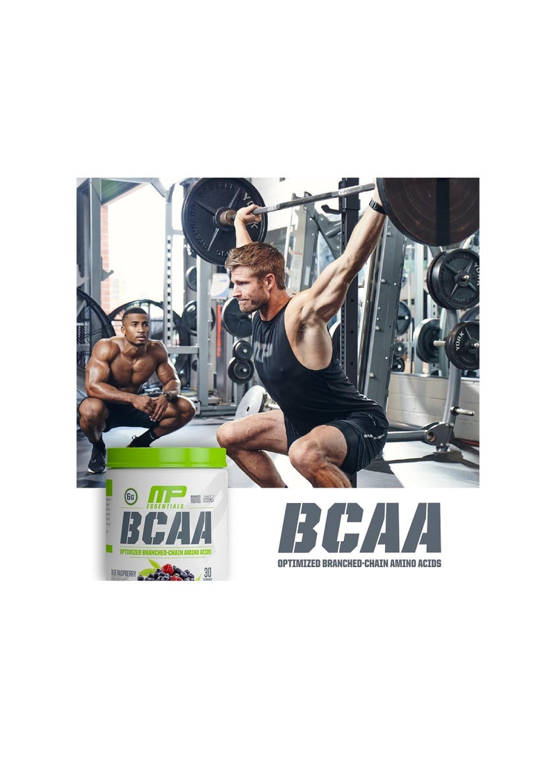 BCAA Optimized Branched-Chain Amino Acids, Blue Raspberry Flavour, 30 Servings