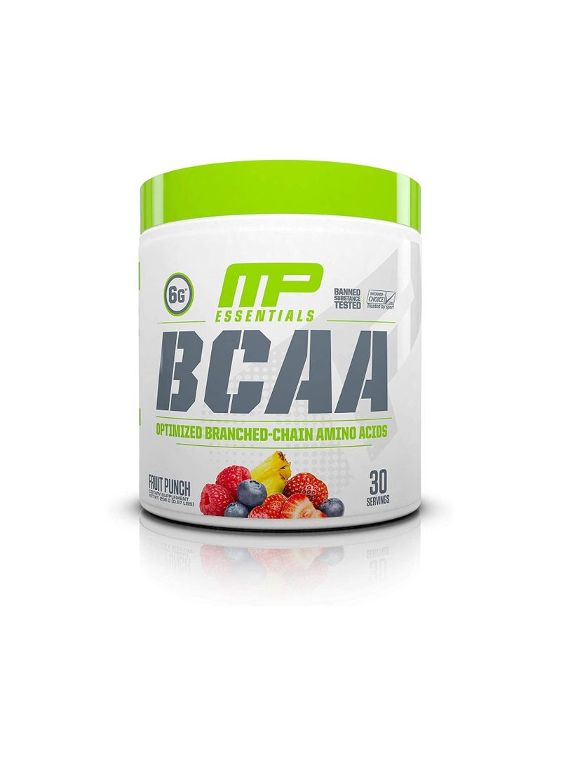 BCAA Optimized Branched-Chain Amino Acids, Fruit Punch Flavour, 30 Servings