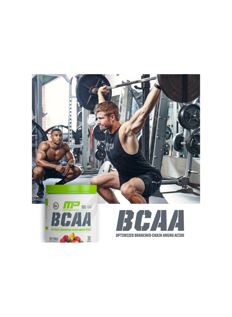 BCAA Optimized Branched-Chain Amino Acids, Fruit Punch Flavour, 30 Servings