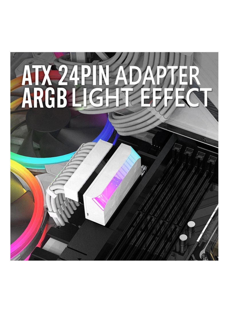 4 Pin 90 Degree Adapter, ATX 24pin Female to 24pin Male Power Plug Adapter, ATX 24pin Power Plug Adapter, Compatible with Most ATX Motherboard, and PSU, Motherboard for Desktops PC Supply
