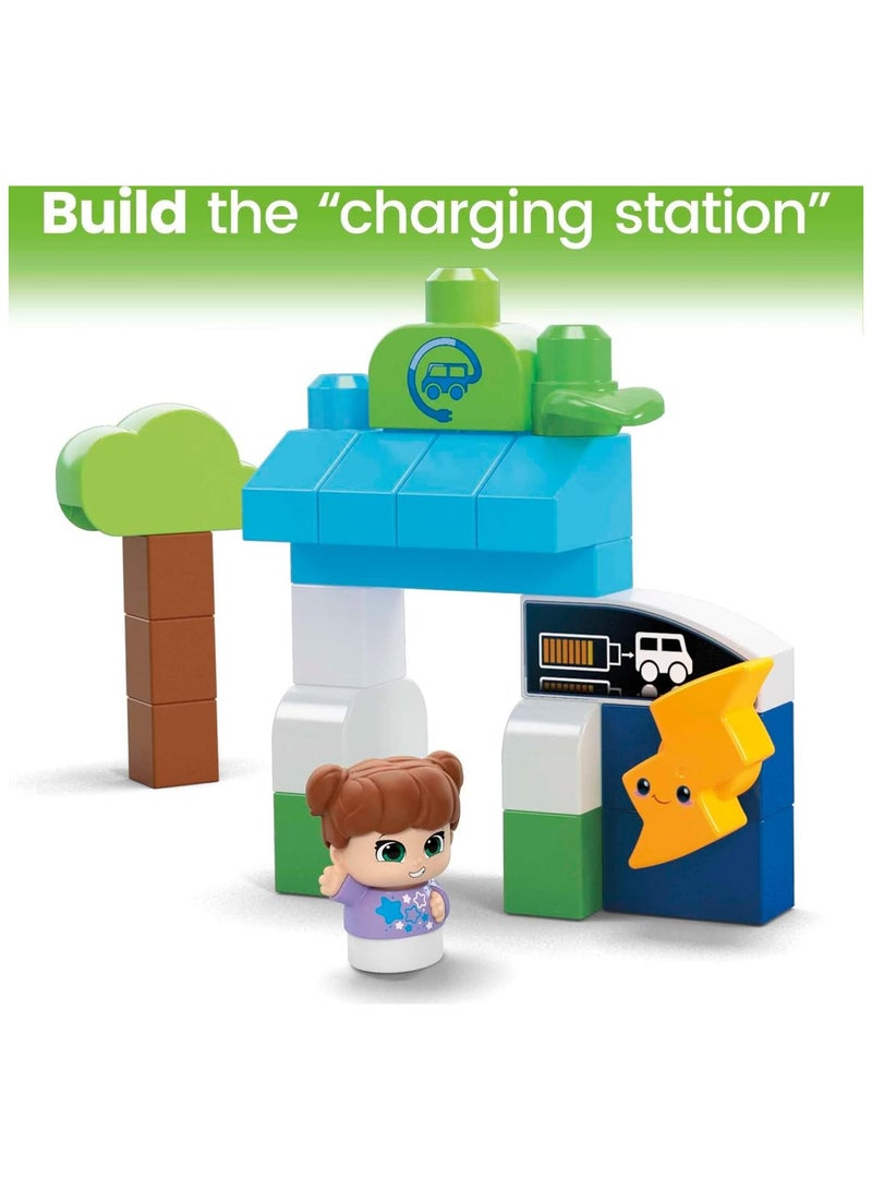 Mega Bloks Green Town Charge Go Bus Building S36 Toy Gift Set For Ages 1-5