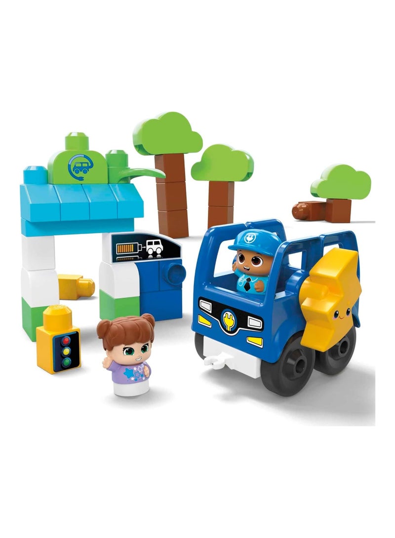 Mega Bloks Green Town Charge Go Bus Building S36 Toy Gift Set For Ages 1-5