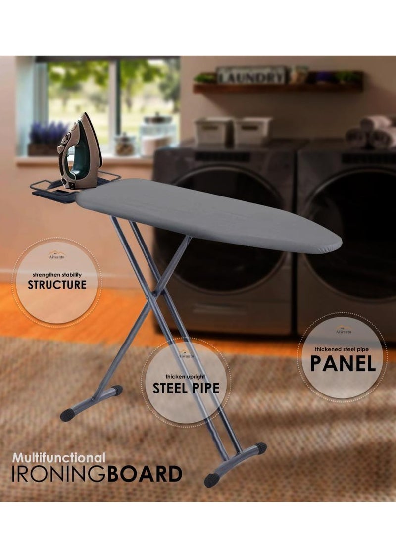 Extra-wide Foldable Non-slip Height Adjustable Ironing Board With Iron Rest 15 Inches\120*40cm