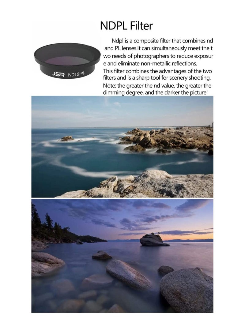 SYOSI Lens Filter for DJI Avata, for DJI Avata UV CPL ND NDPL Star Night Lens Filter Accessories (NDPL8+16+32+64), 4 Pcs