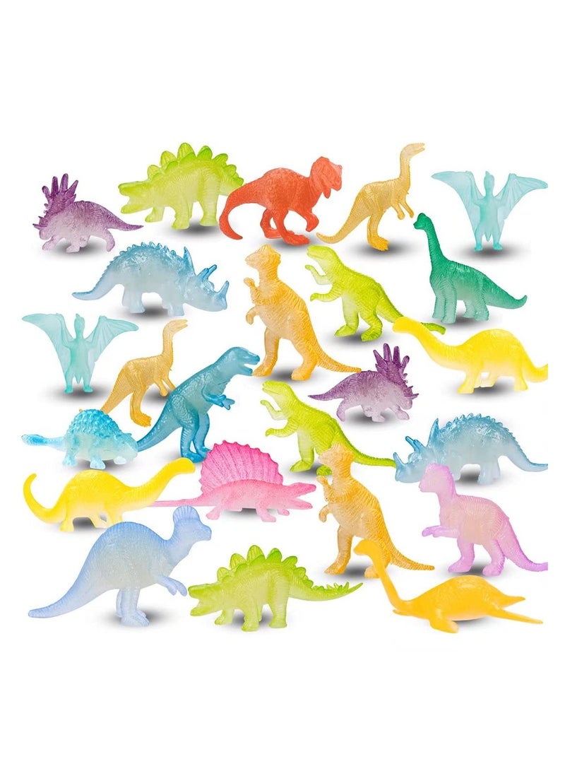 Mini Dinosaurs Toys 48PCS Glow in Dark Figure Dinosaur Party