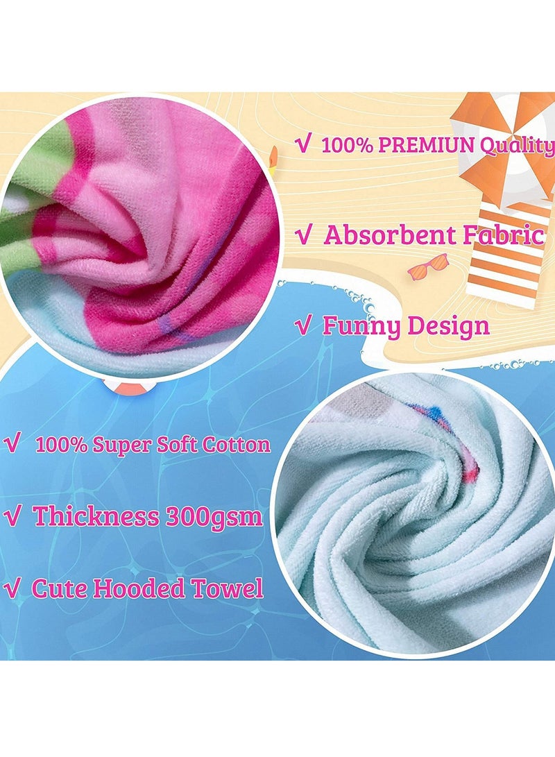 Hooded Towel for Babys Toddlers, Cotton Wrap Super Soft Absorbent Cotton Multi-Use for Kids Bath Pool Beach Swim Bathroom Child Cover-ups, Boys Girls 2 to 5 Years, Queen Girl Theme 48