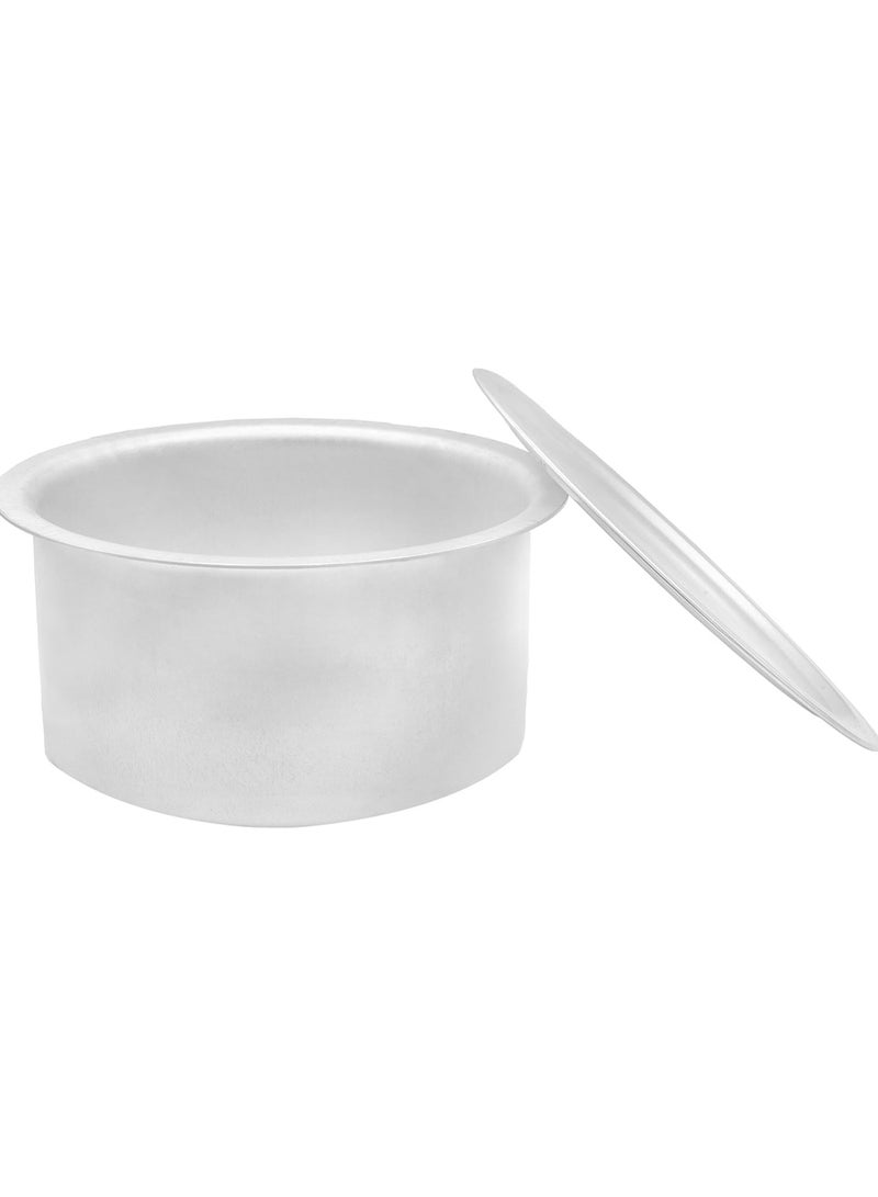 Aluminium Cooking Pot Heavy Guage Tope with Lid Silver 22