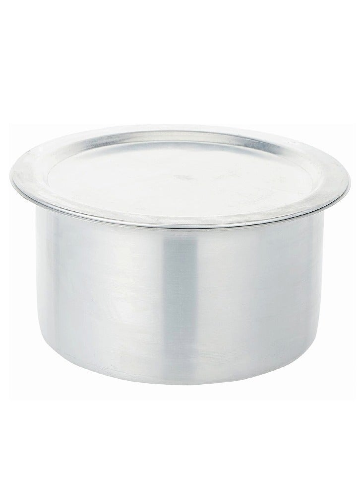 Aluminium Cooking Pot Heavy Guage Tope with Lid Silver 22