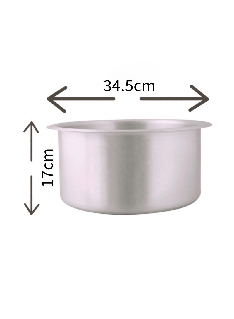Aluminium Cooking Pot Heavy Guage Tope with Lid Silver 22