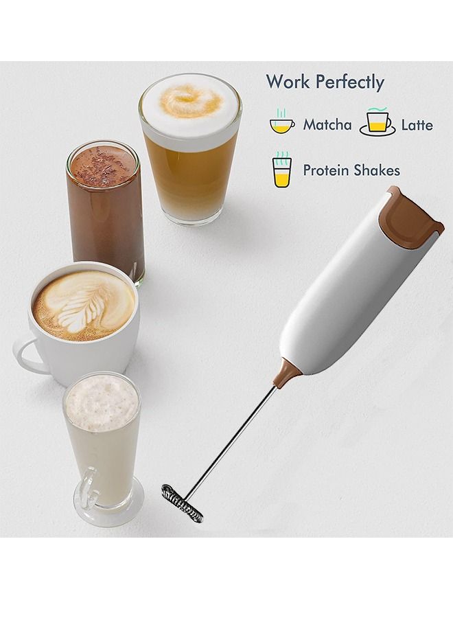 Electric Milk Frother Handheld, Battery Operated Whisk Beater Foam Maker,Professional Kitchen And Barista Tool,Perfect For Lattes Or Cappuccinos, Milk Shakes And Macchiatos,Let You Enjoy Foam Drinks