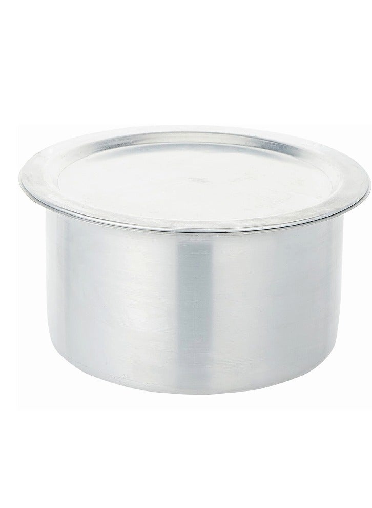 Aluminium Cooking Pot Heavy Guage Tope with Lid Silver 21