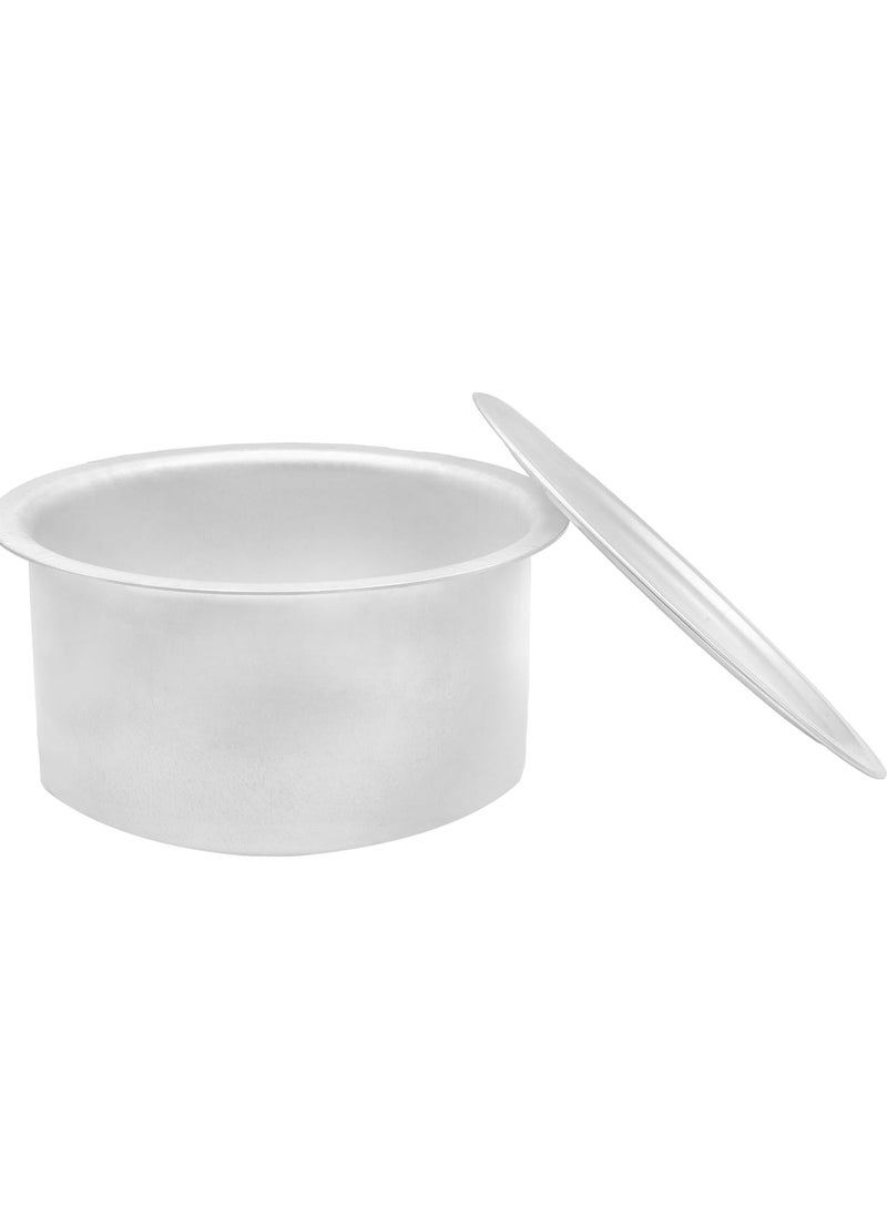 Aluminium Cooking Pot Heavy Guage Tope with Lid Silver 21