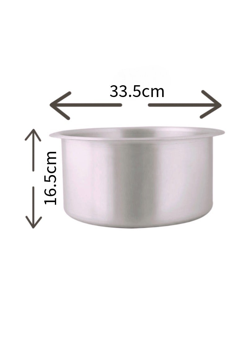 Aluminium Cooking Pot Heavy Guage Tope with Lid Silver 21